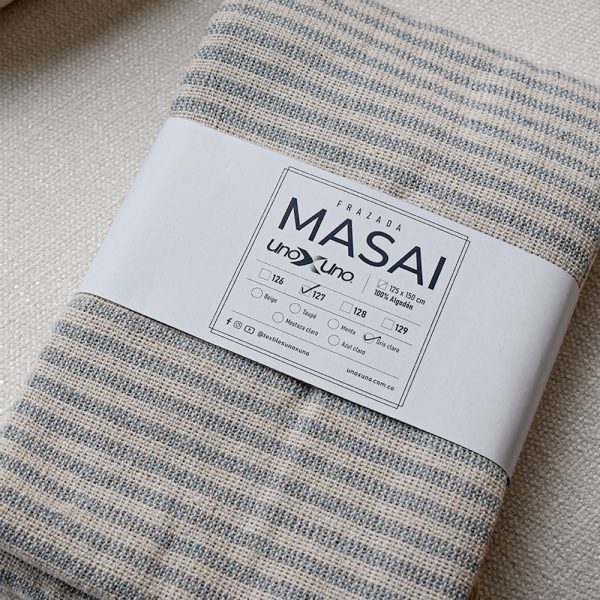 Frazada masai 127 gris claro - Image 7