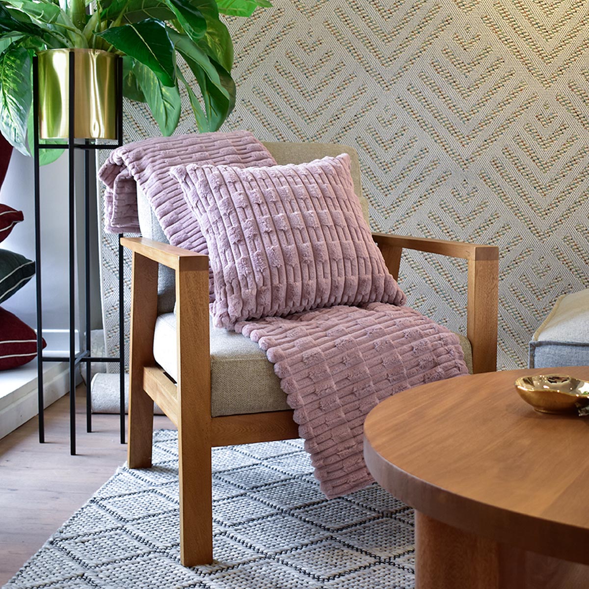 Frazada Gaudi palo de rosa abstracto - Image 3