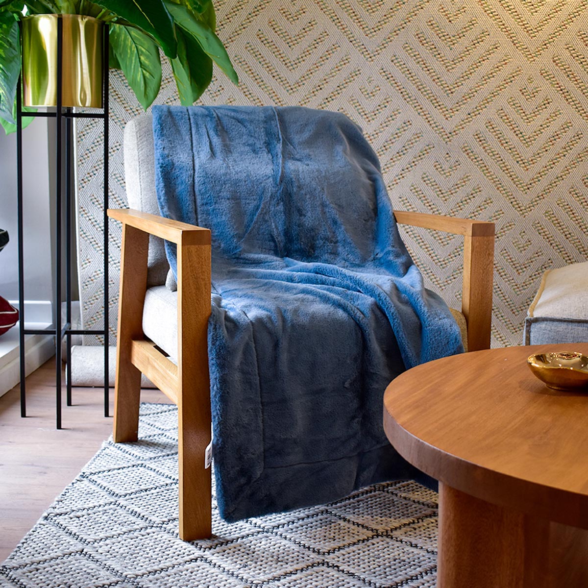 Frazada Gaudi azul liso