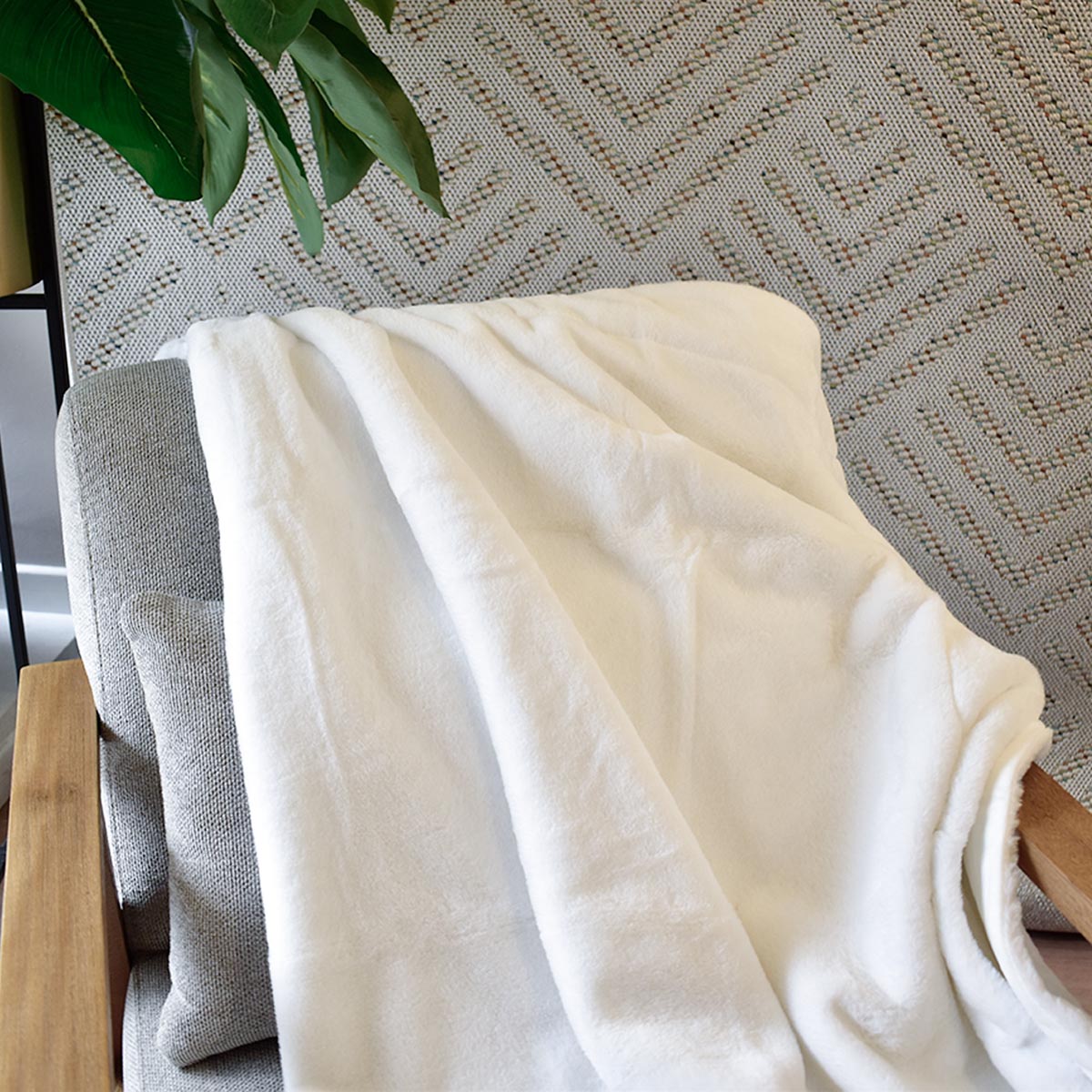 Frazada Gaudi blanco liso