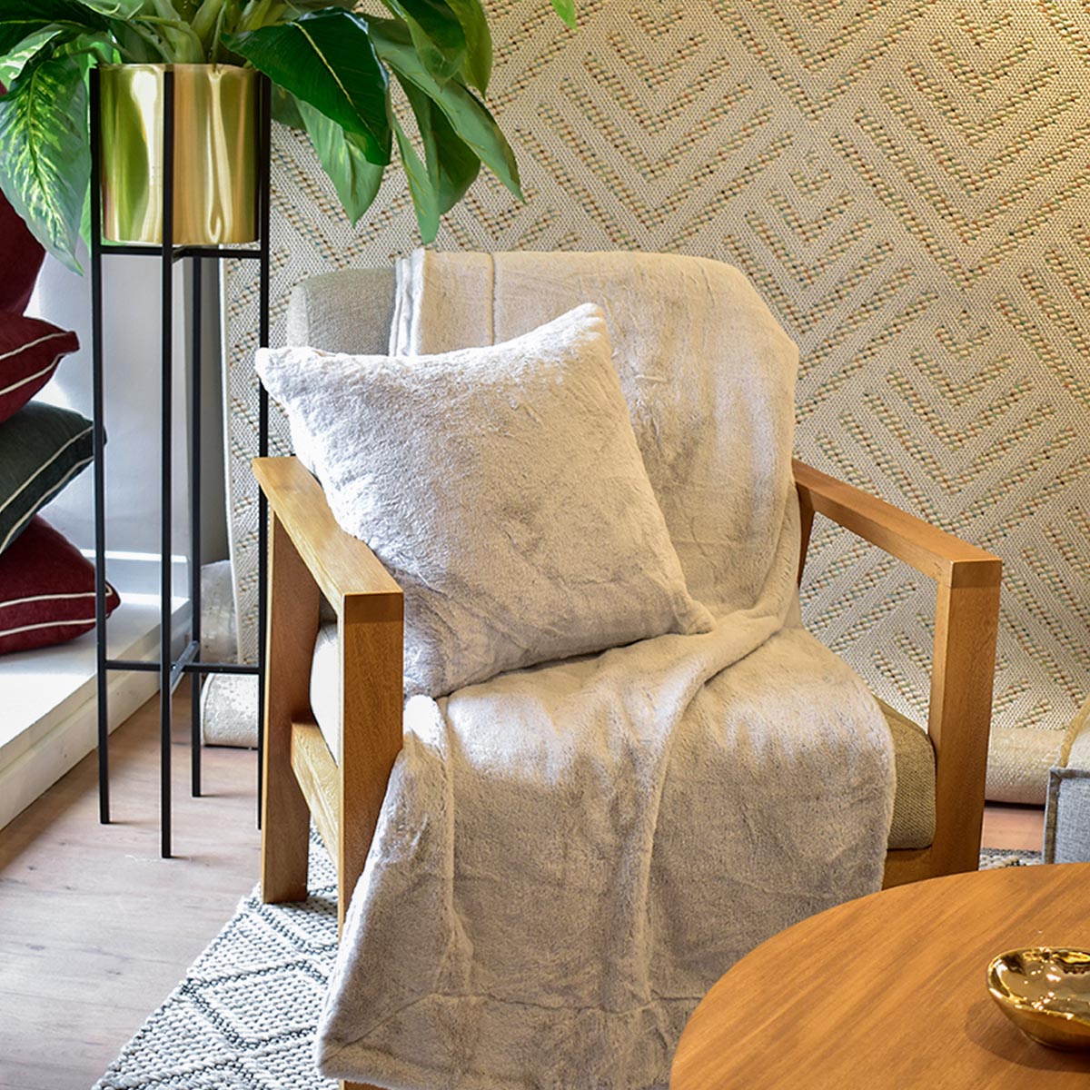 Frazada Gaudi gris liso